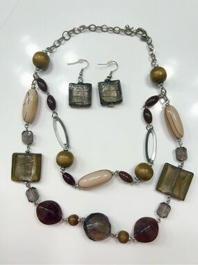 Multi-Color Beaded Necklace and Earring Set by Premiere Jewelry Designs